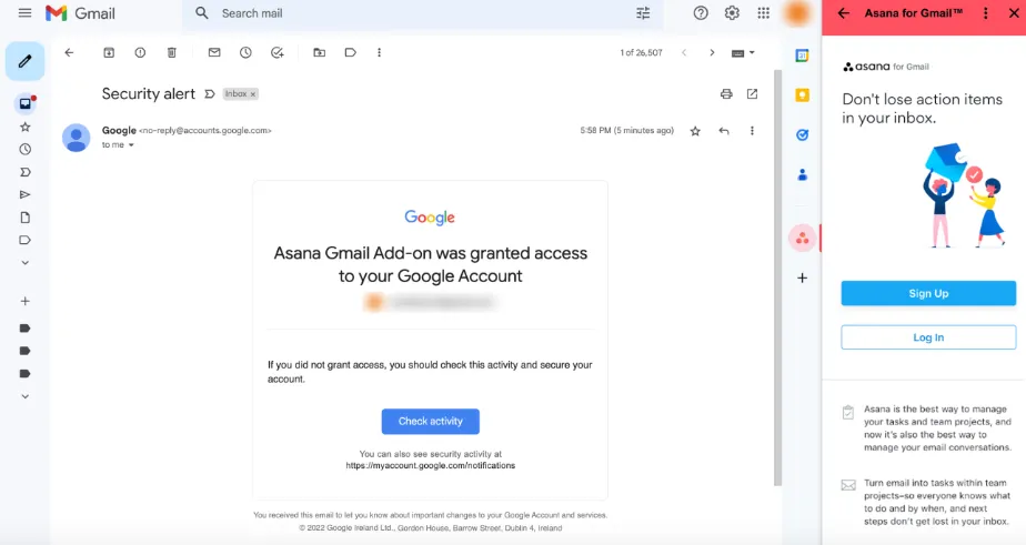 Log into Asana