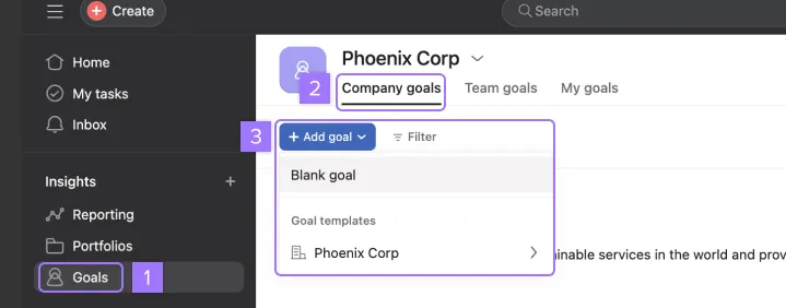 Create a Goal