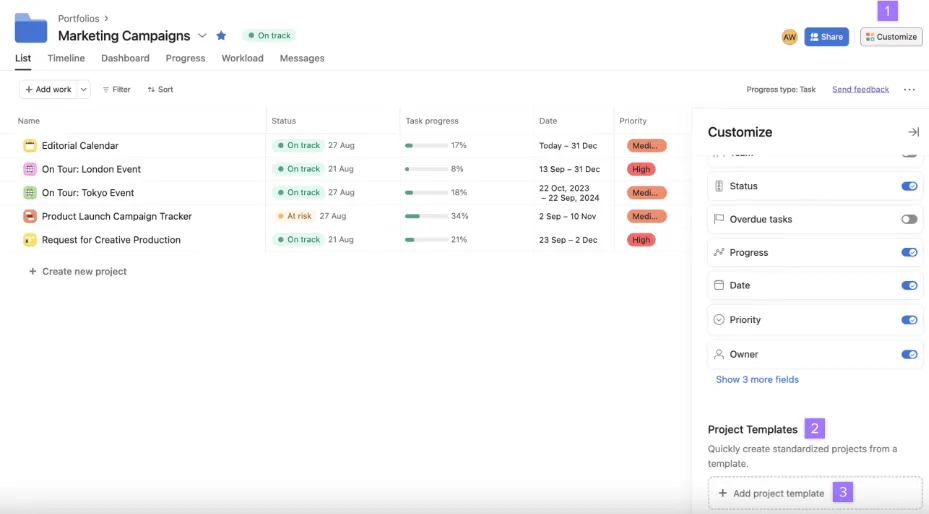 Add Project Templates to Portfolio