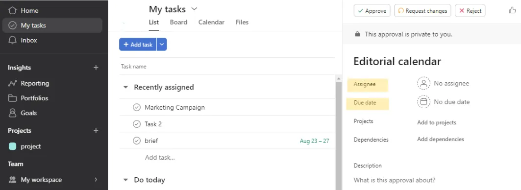 Assign Task to an Approver