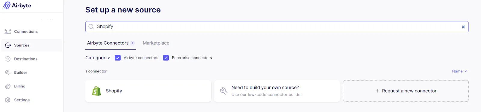 Set up a new source