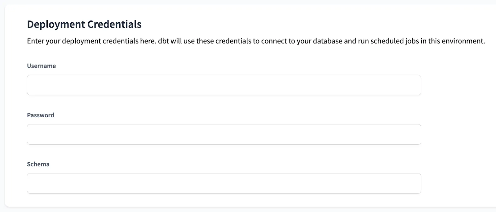 Deployment Credentials