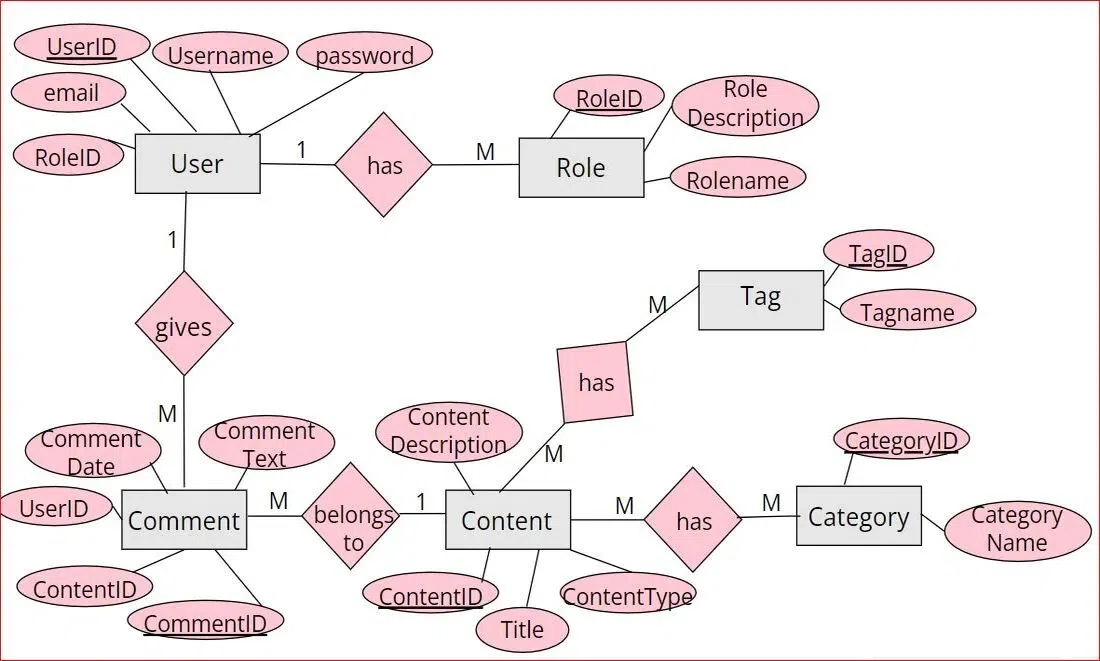 ER diagram for this database schema