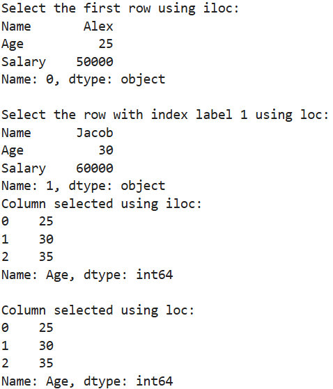 Select Data Using Different Methods