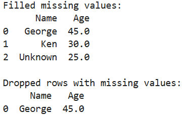 Hanling Missing Values in a DataFrame