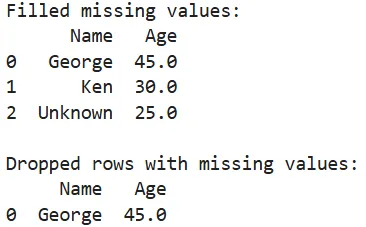 Hanling Missing Values in a DataFrame