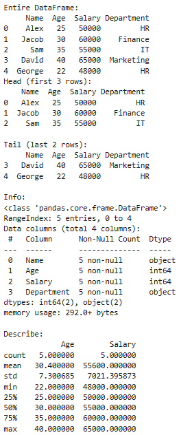 View Data in a DataFrame