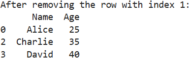 Removing a Row from a DataFrame