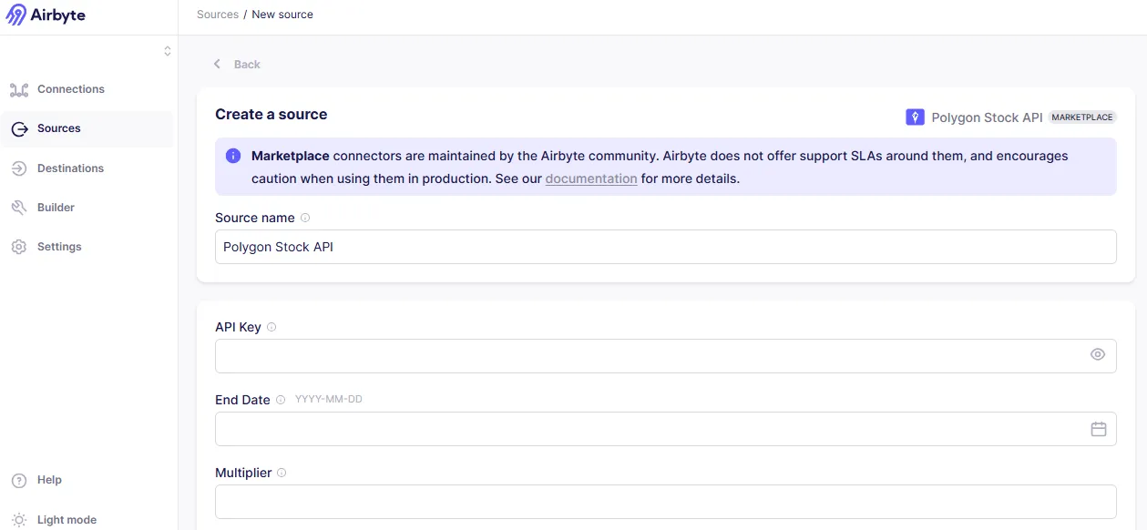 Create a Source page