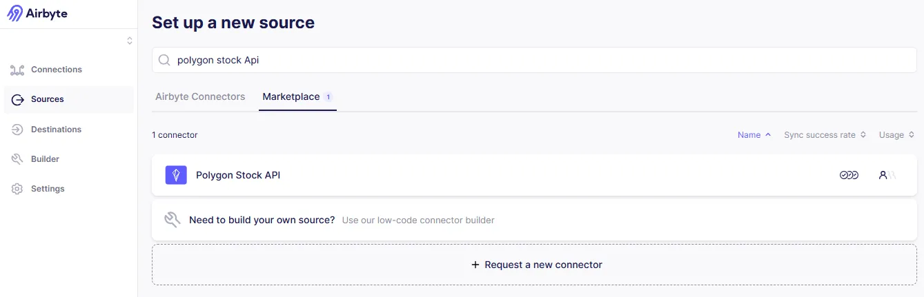 Set up Source page