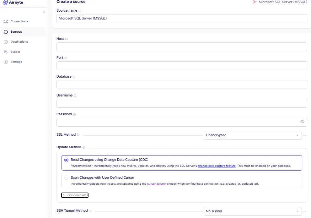 MSSQL Airbyte Source