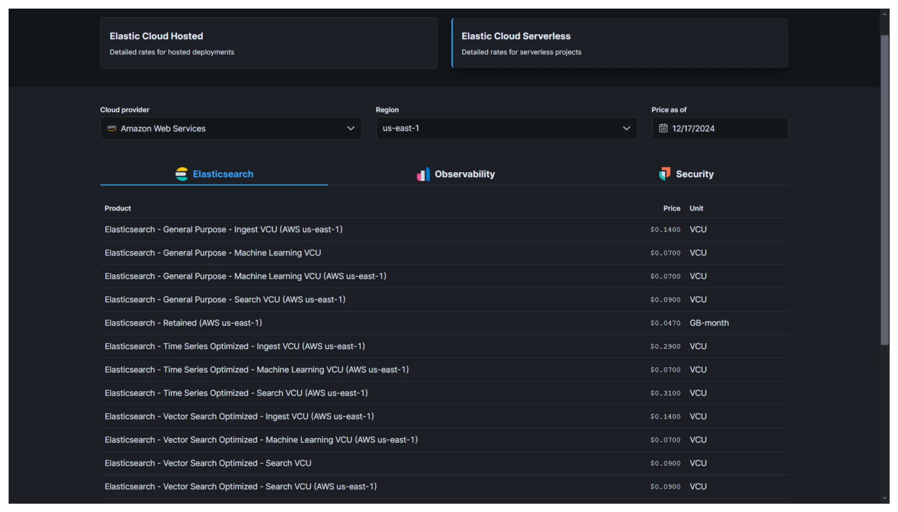 Elastic Cloud Serverless