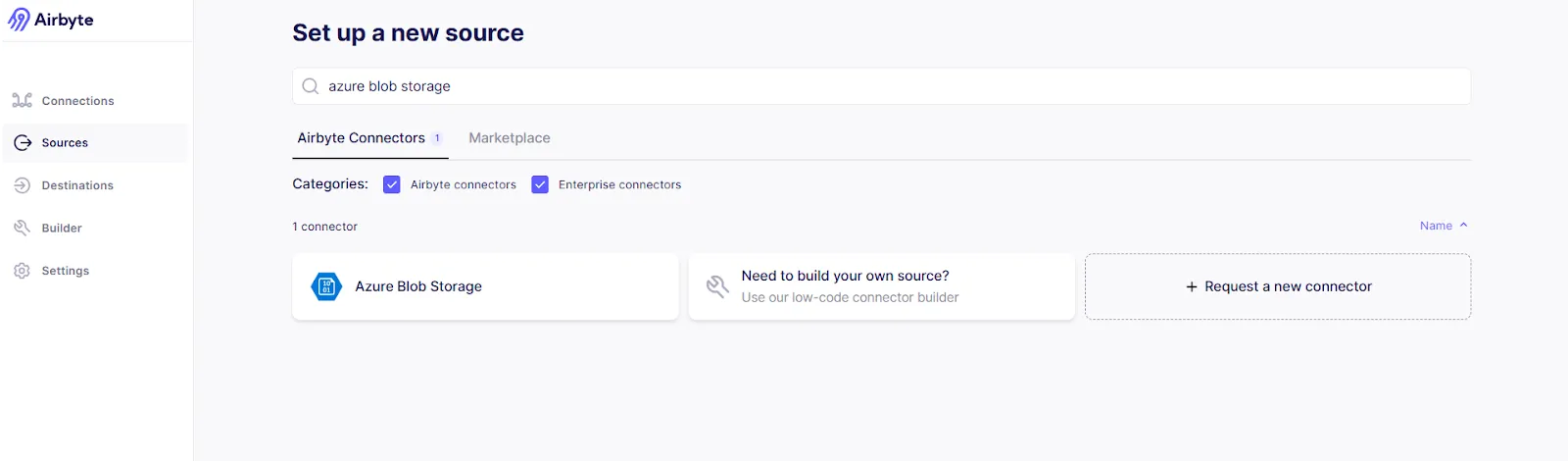 Airbyte – Set up Azure Blob Storage source