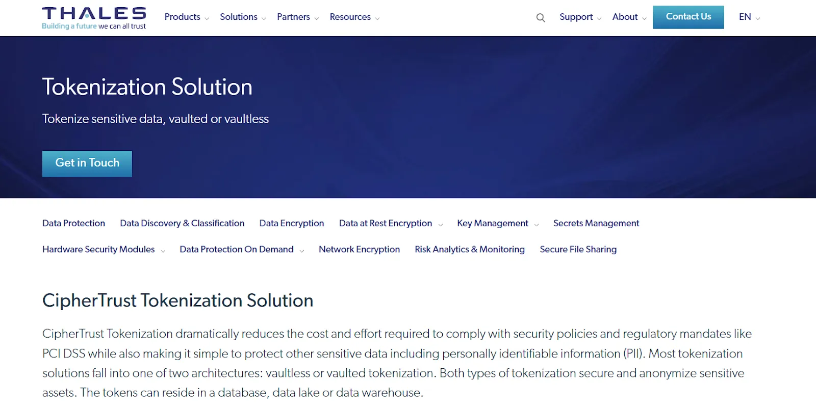CipherTrust Tokenization