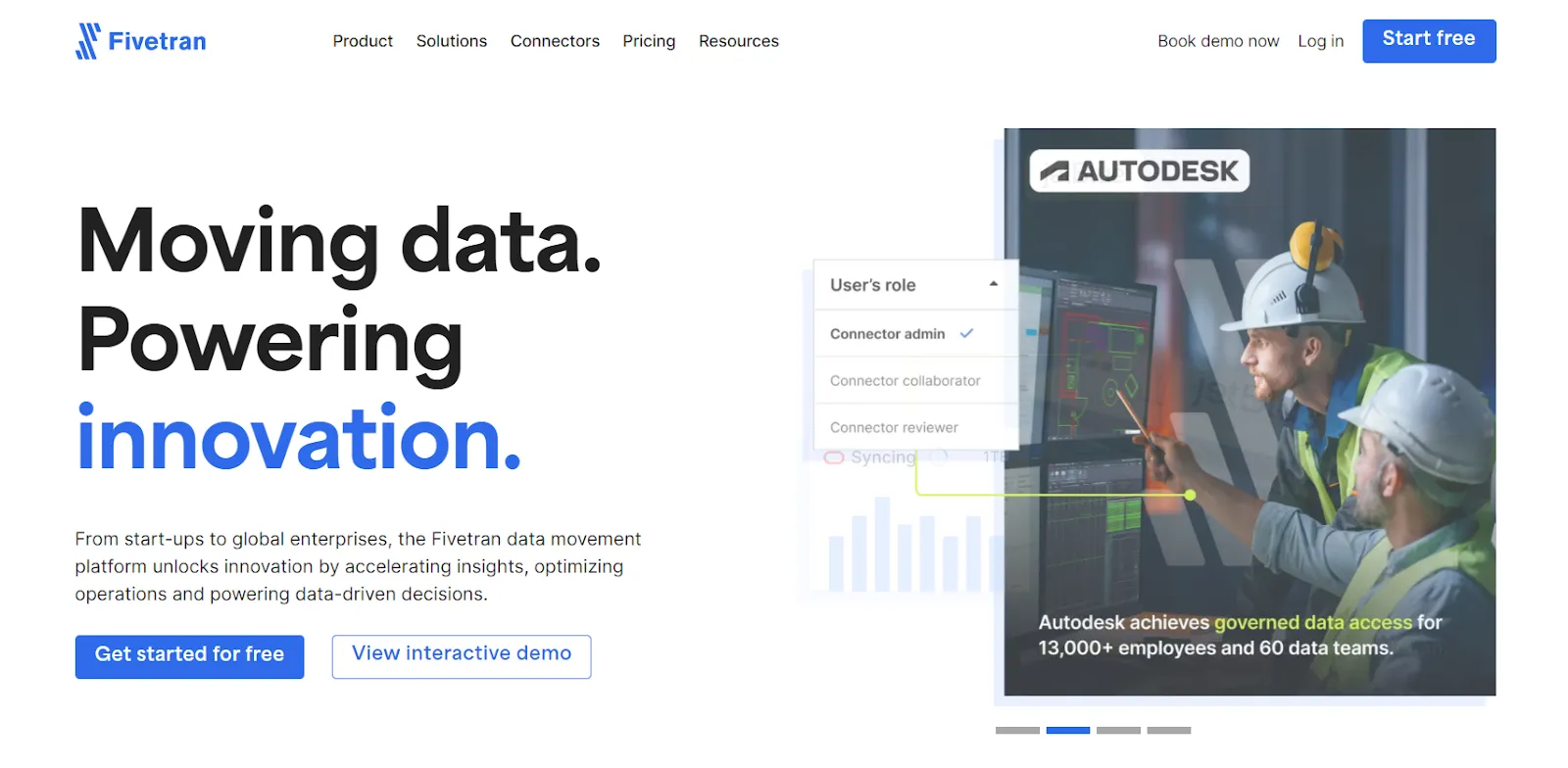 Image of Fivetran webpage