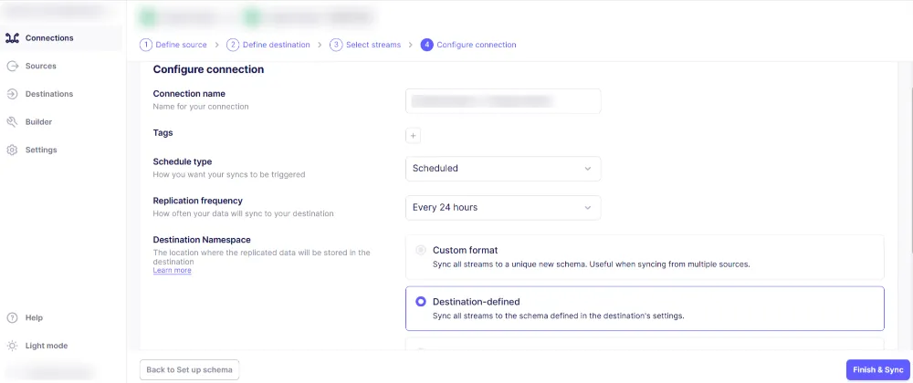 Image 5: Airbyte – Connection details