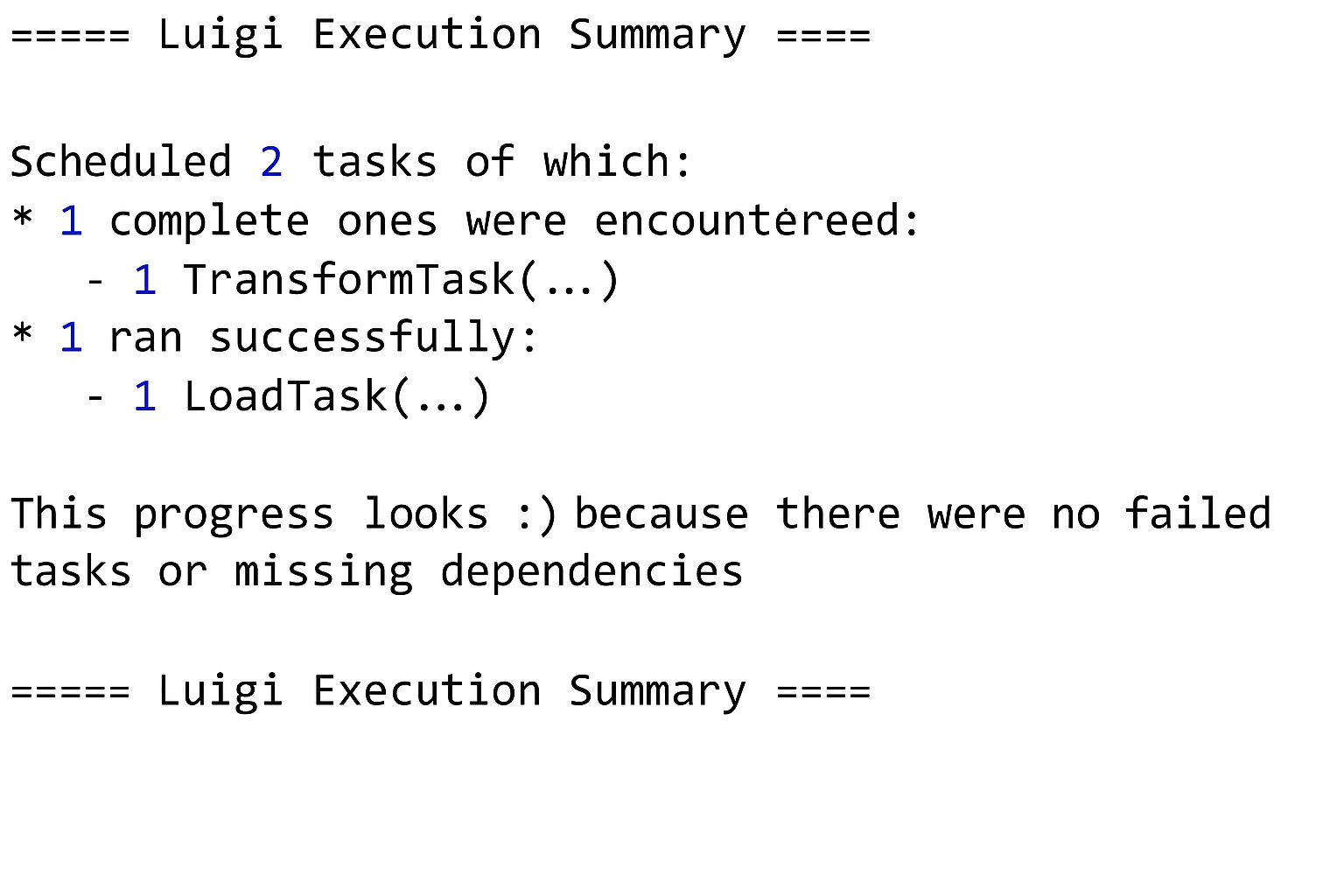 Luigi Execution Summary