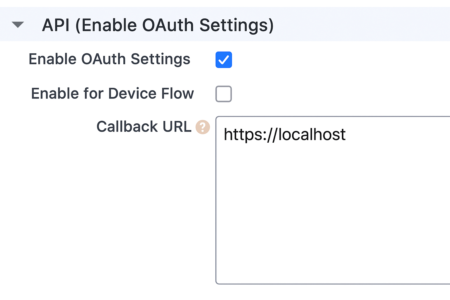 Enable OAuth Settings