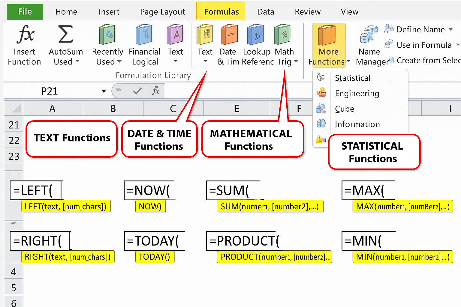 Using Excel Functions