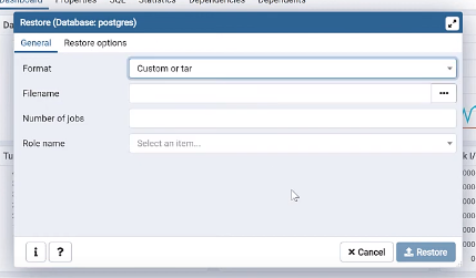 Restore options