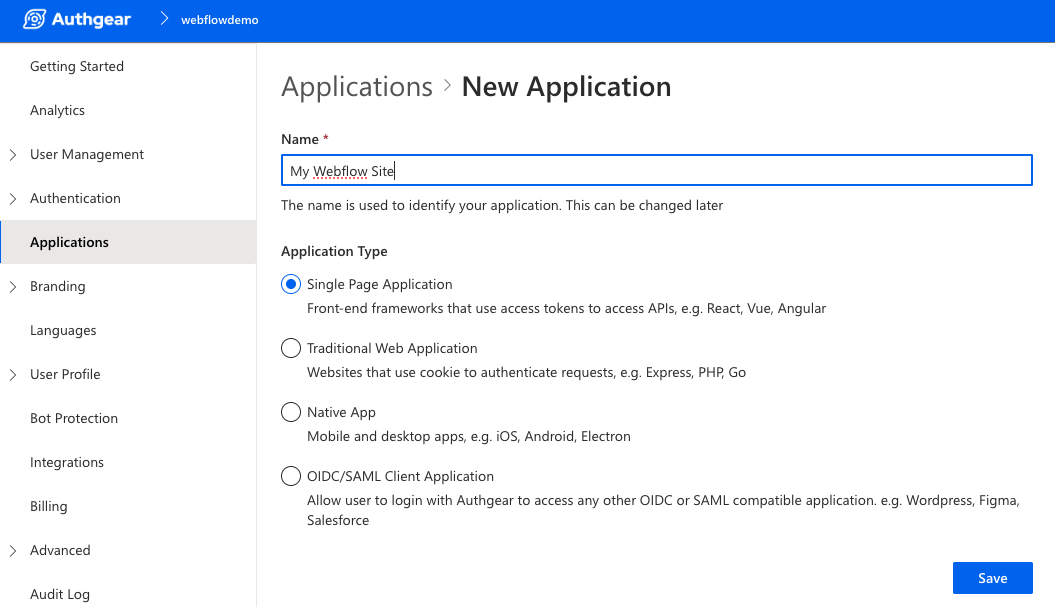 Select Single Page Application