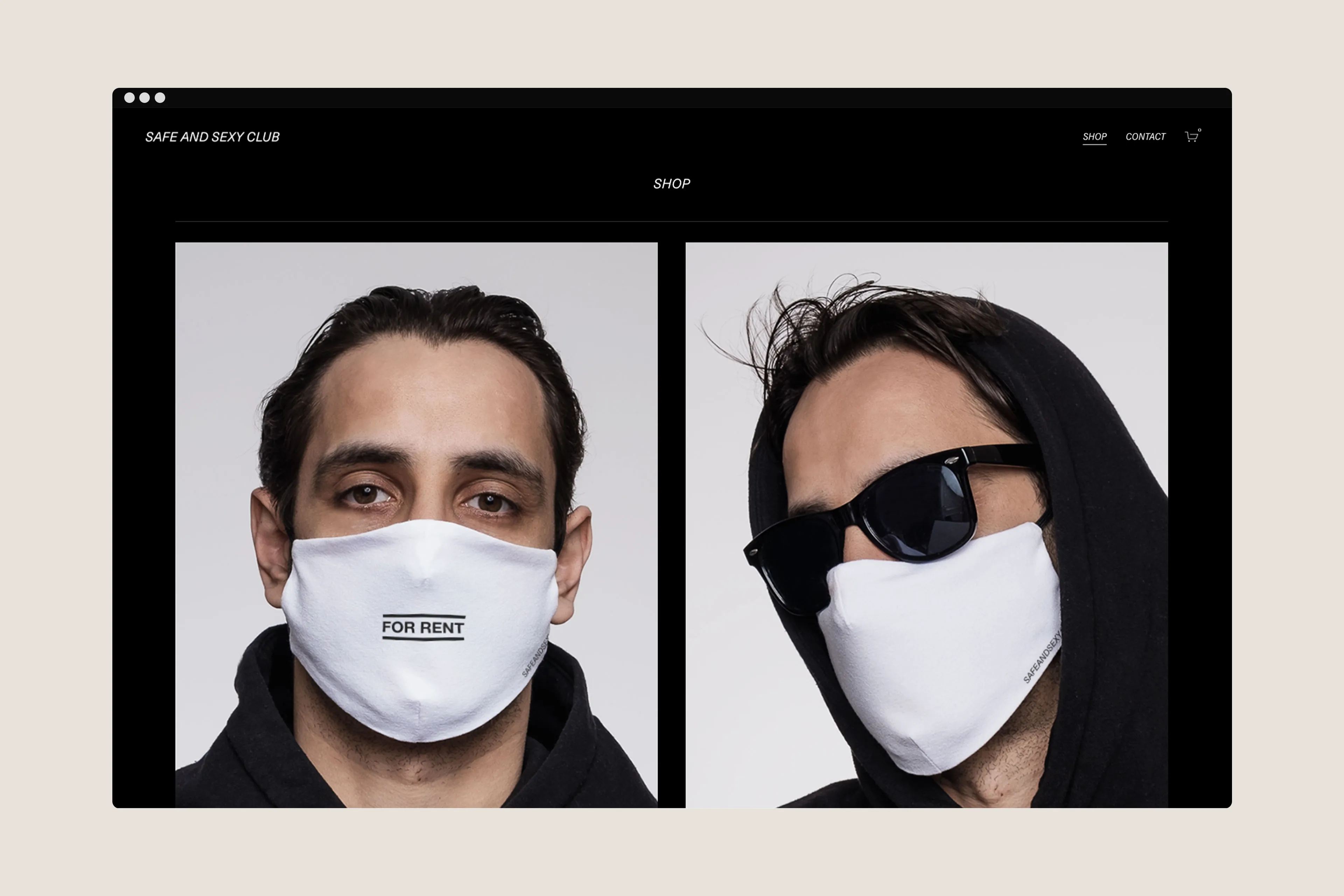 Mockup der Webseite von Safe and Sexy Club im Desktop Format.