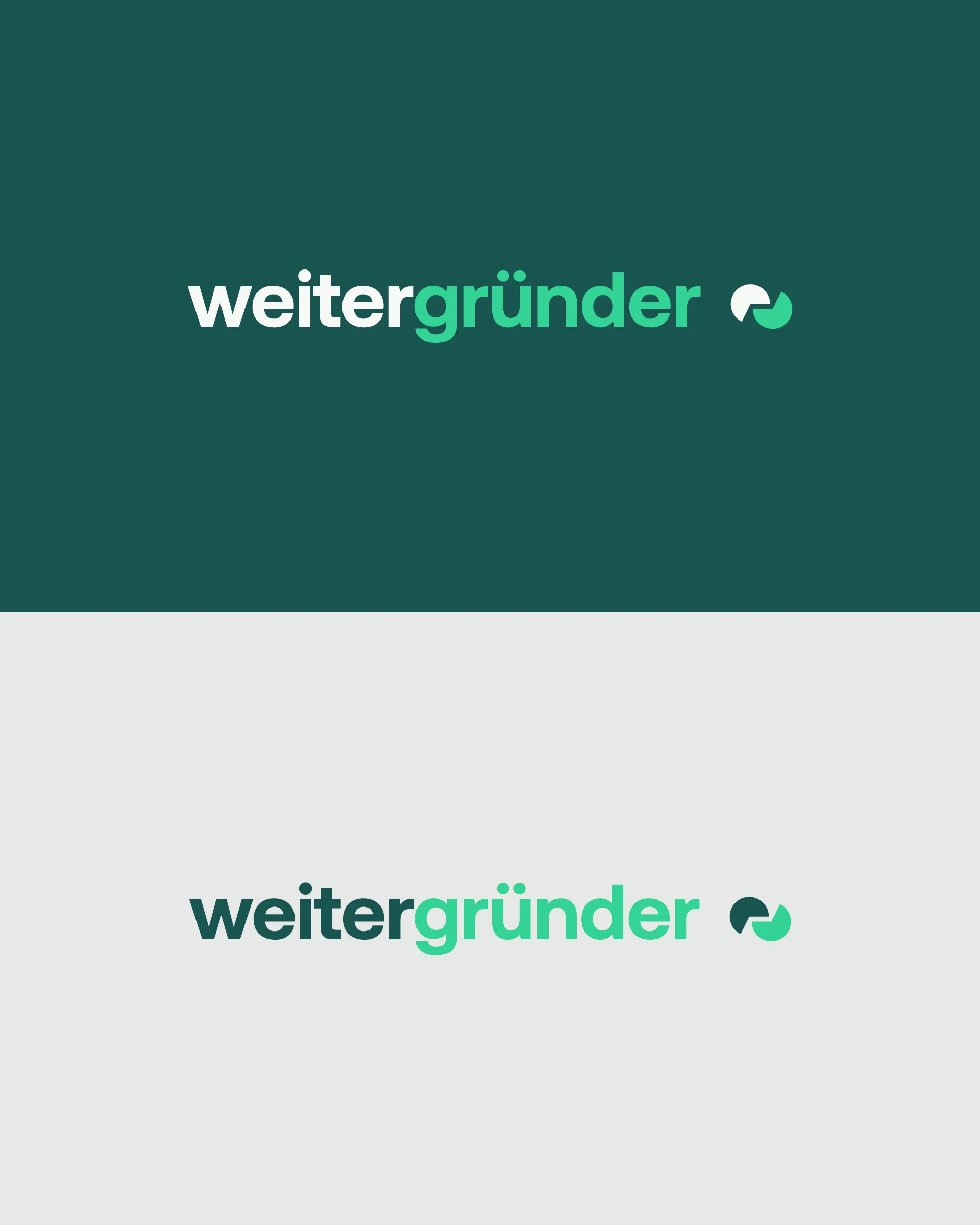 Zwei Versionen des Weitergründer Logos (Wort- und Bildmarke).