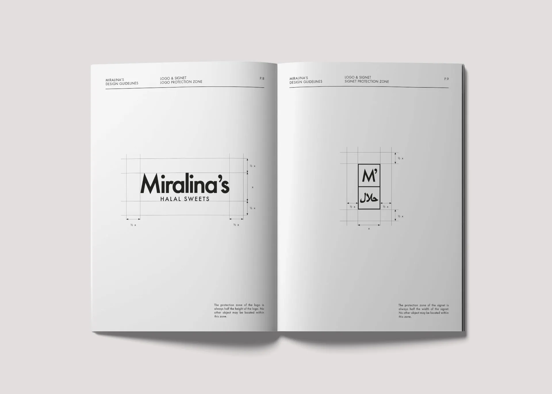 Foto von drei Süßigkeitenverpackungen mit unterschiedlichem Inhalt im Corporate Design von Miralina's Halal Sweets.