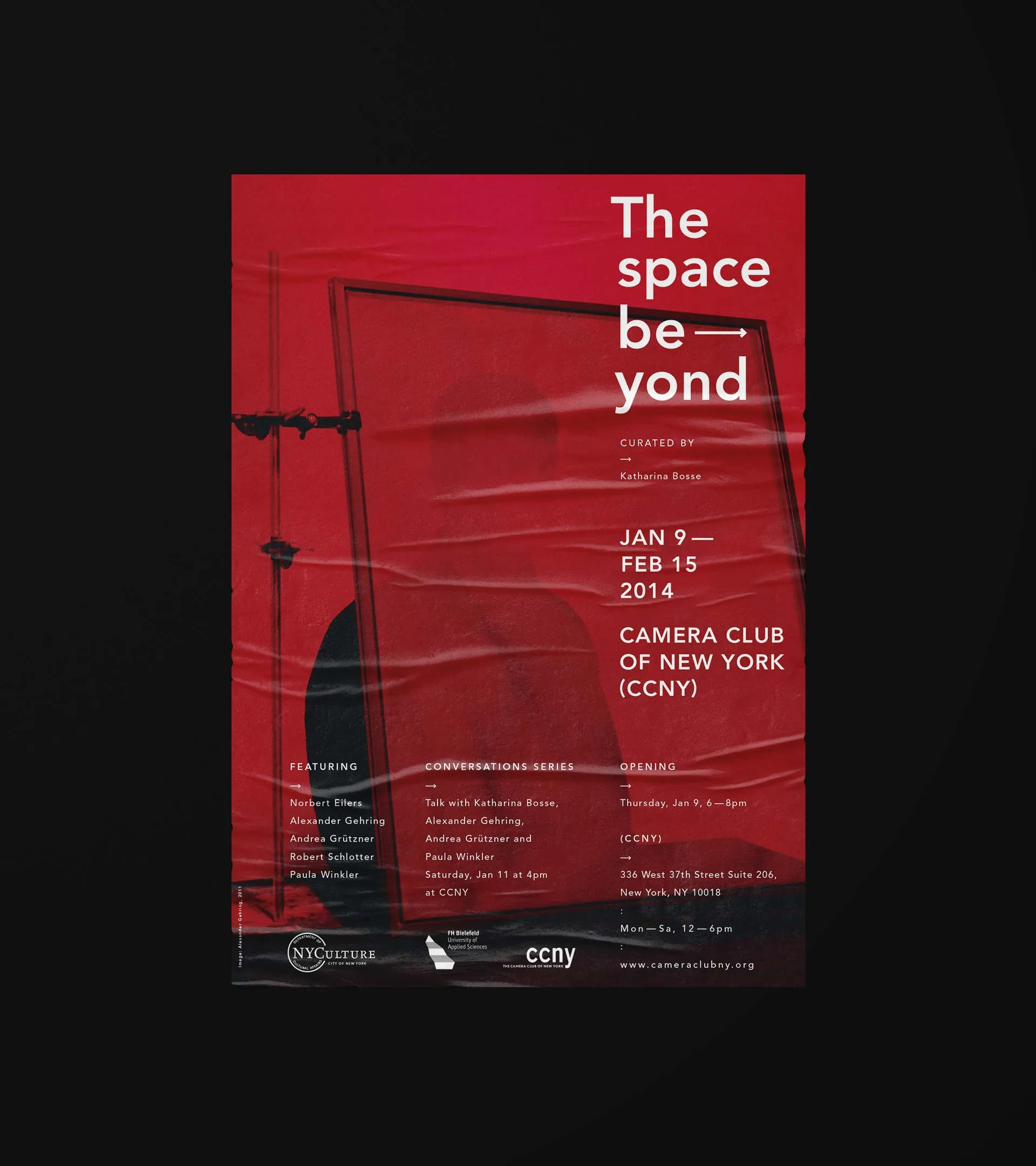 Mockup eines Posters für die Ausstellung "the space beyond" von CCNY.