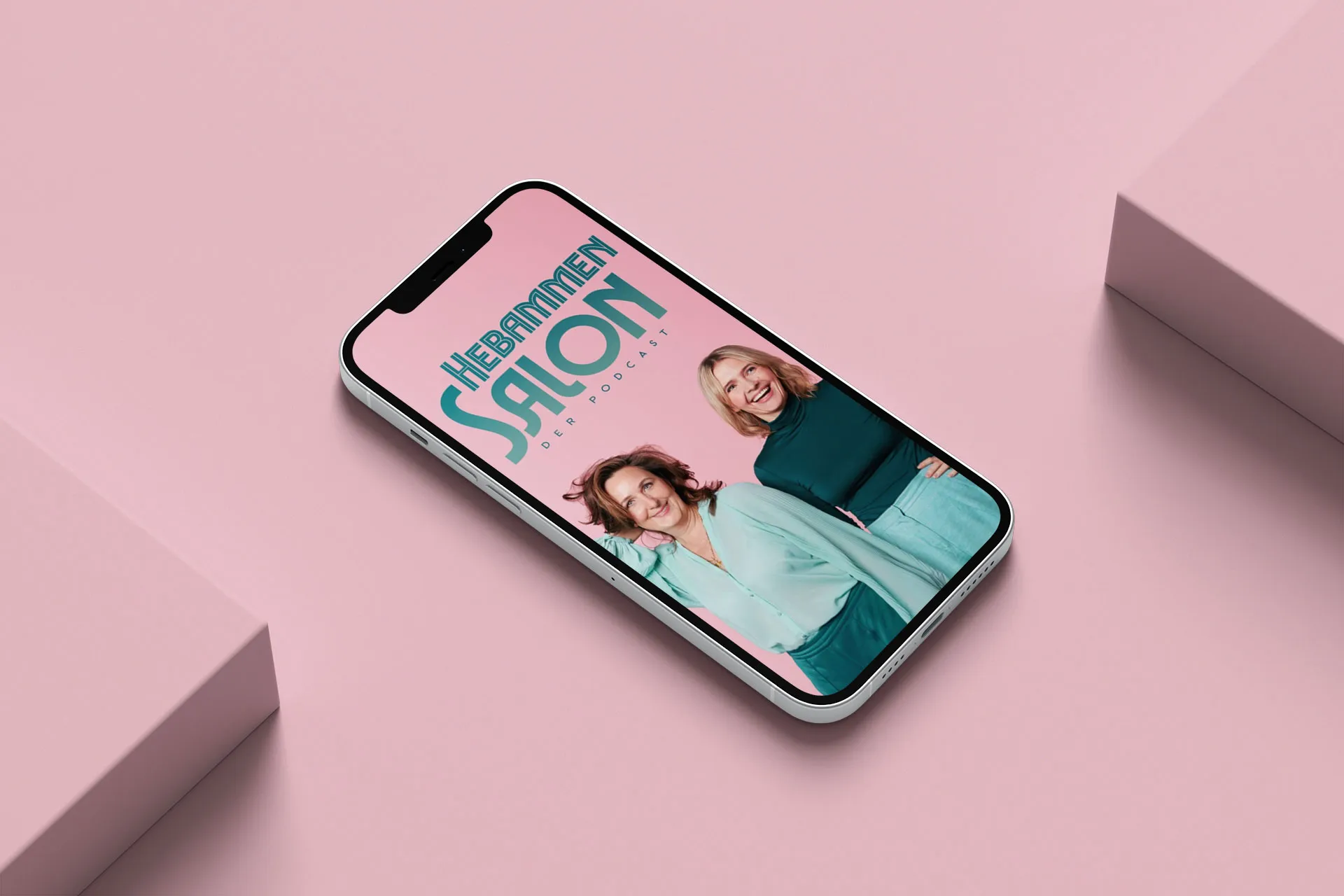 Mockup Podcast Cover Hebammensalon im Mobile Format