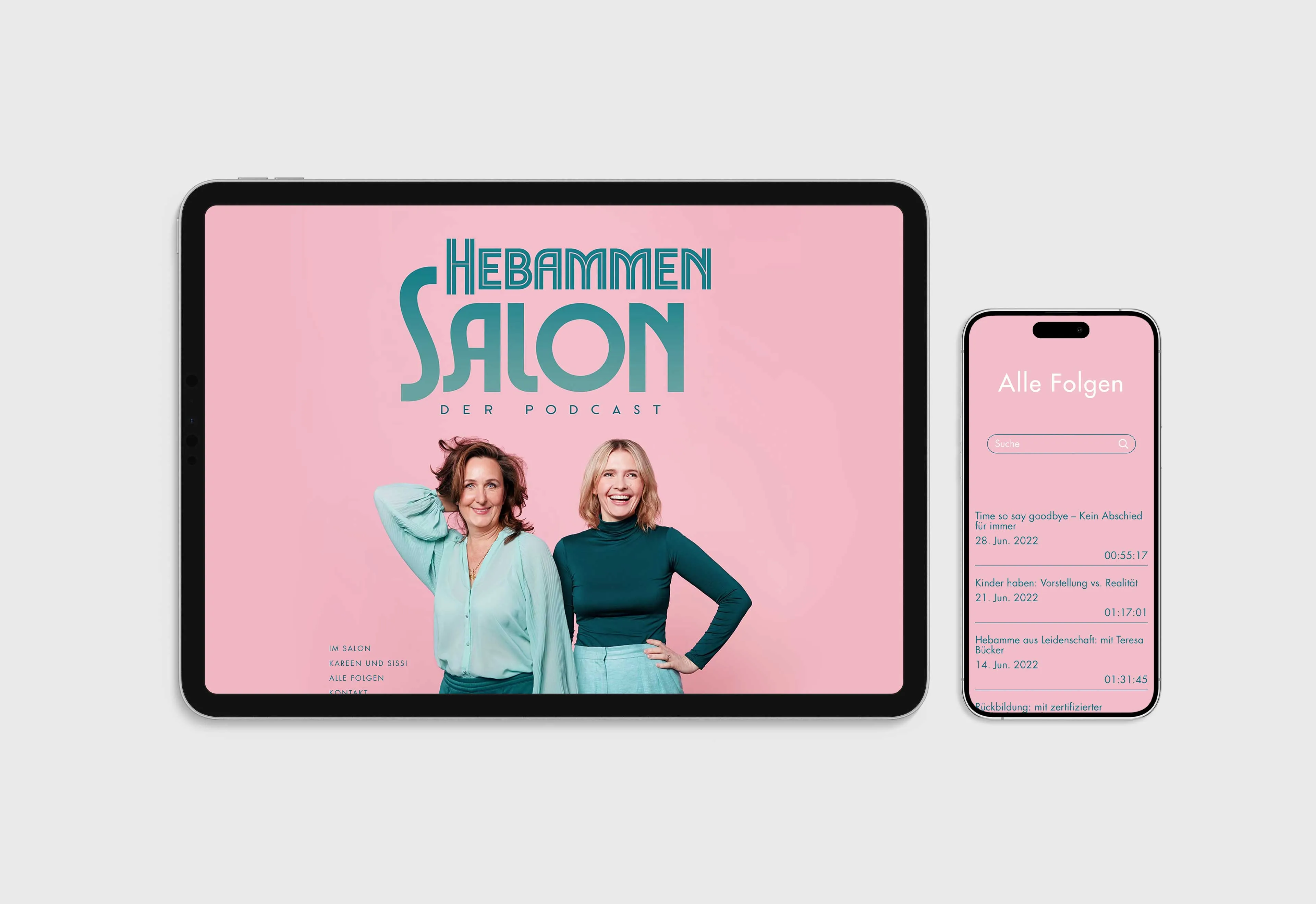 Mockup Podcast Cover Hebammensalon im Mobile Format