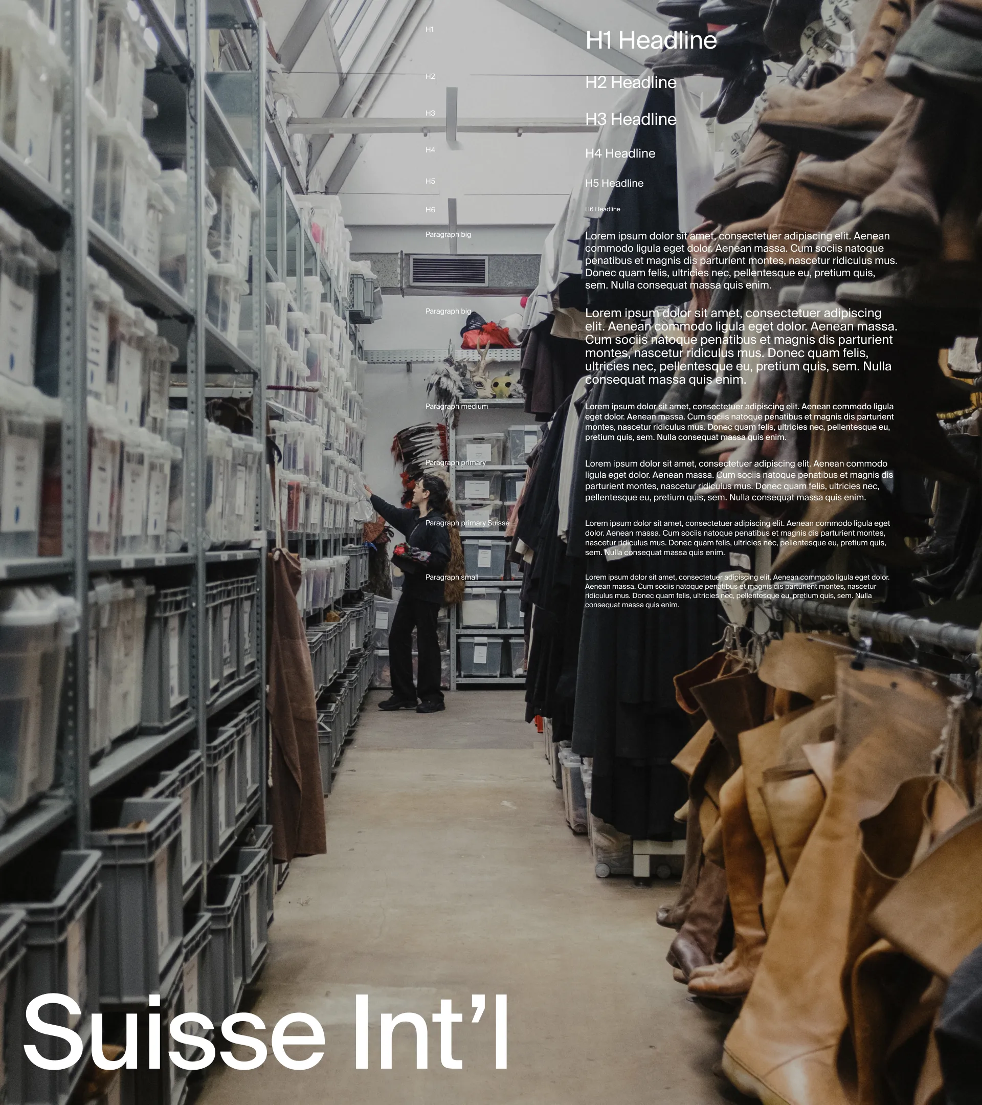 Foto aus dem Theaterkunst-Requisitenlager mit Darstellung der für das Webdesign genutzten Schriftarten.