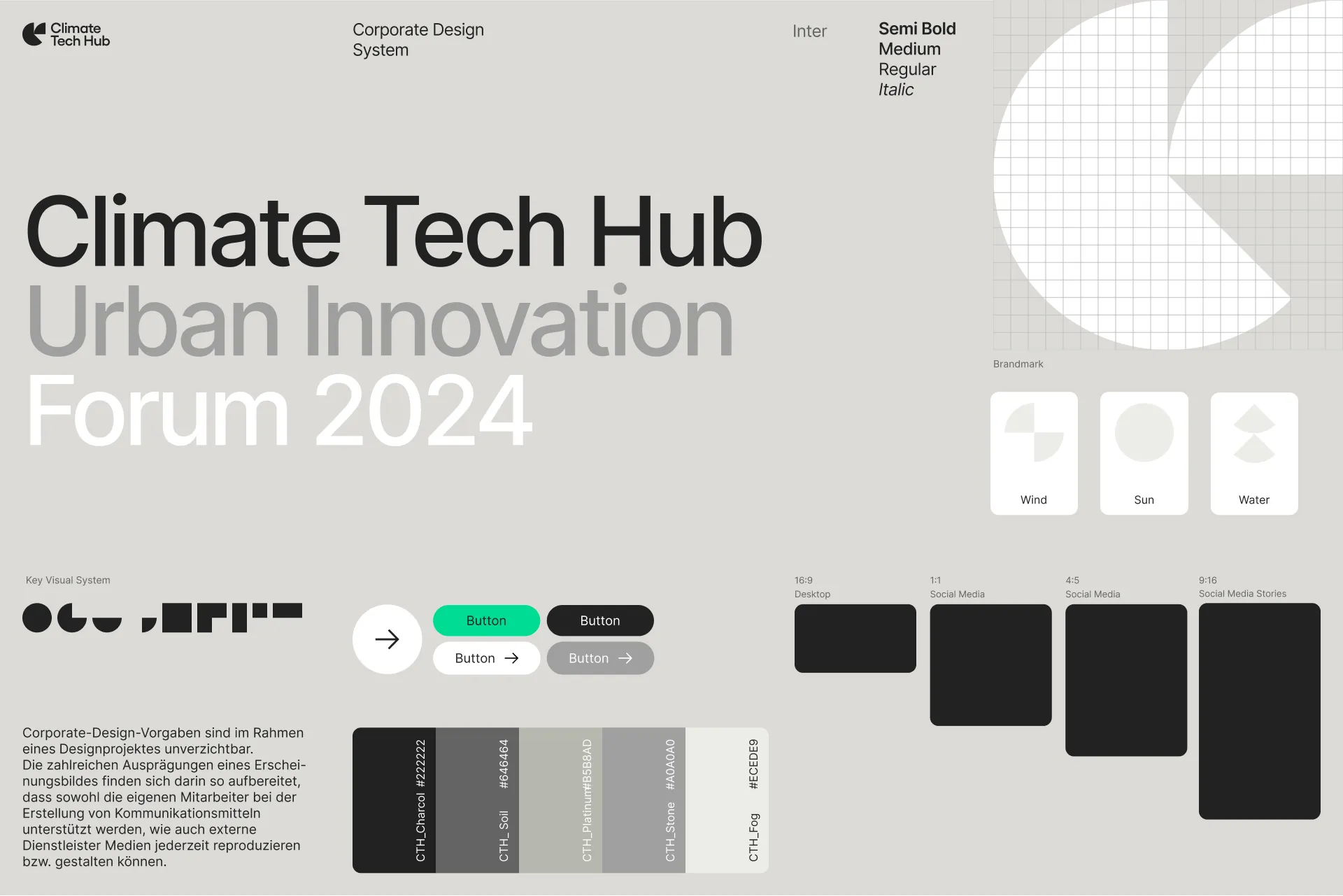 Auszug aus dem Corporate Design System von Climate Tech Hub.