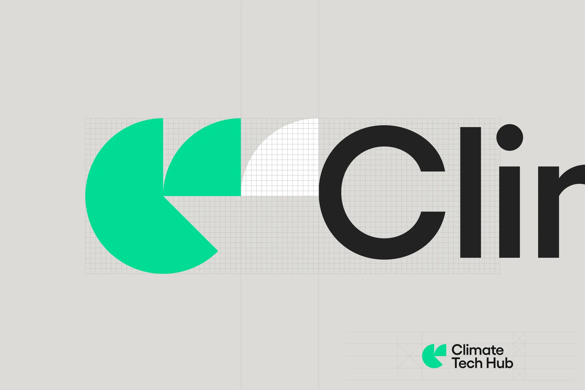 Grafische Darstellung der Herleitung des Climate Tech Hub Logos.