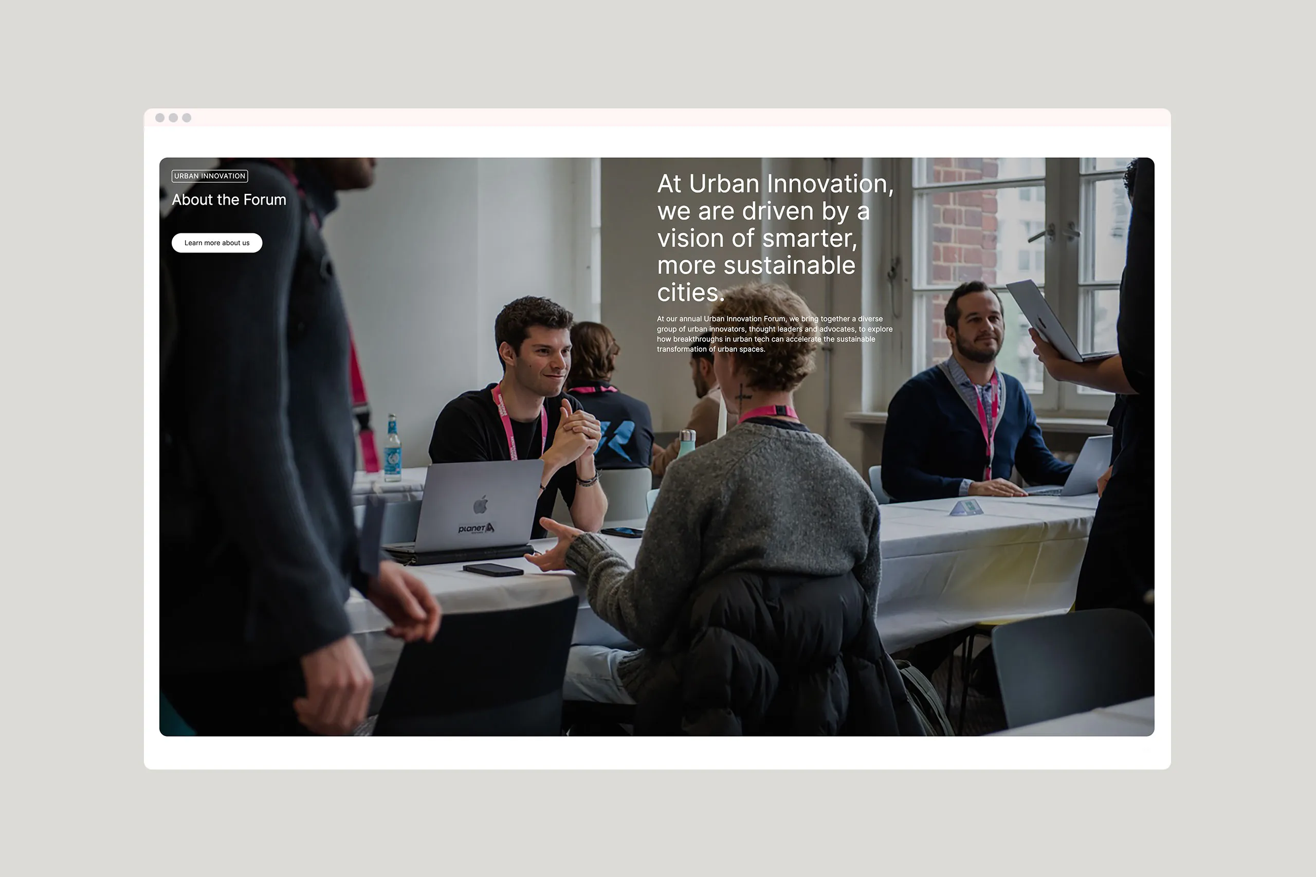 Mockup Webseite von Climate Tech Hub im Desktop Format.