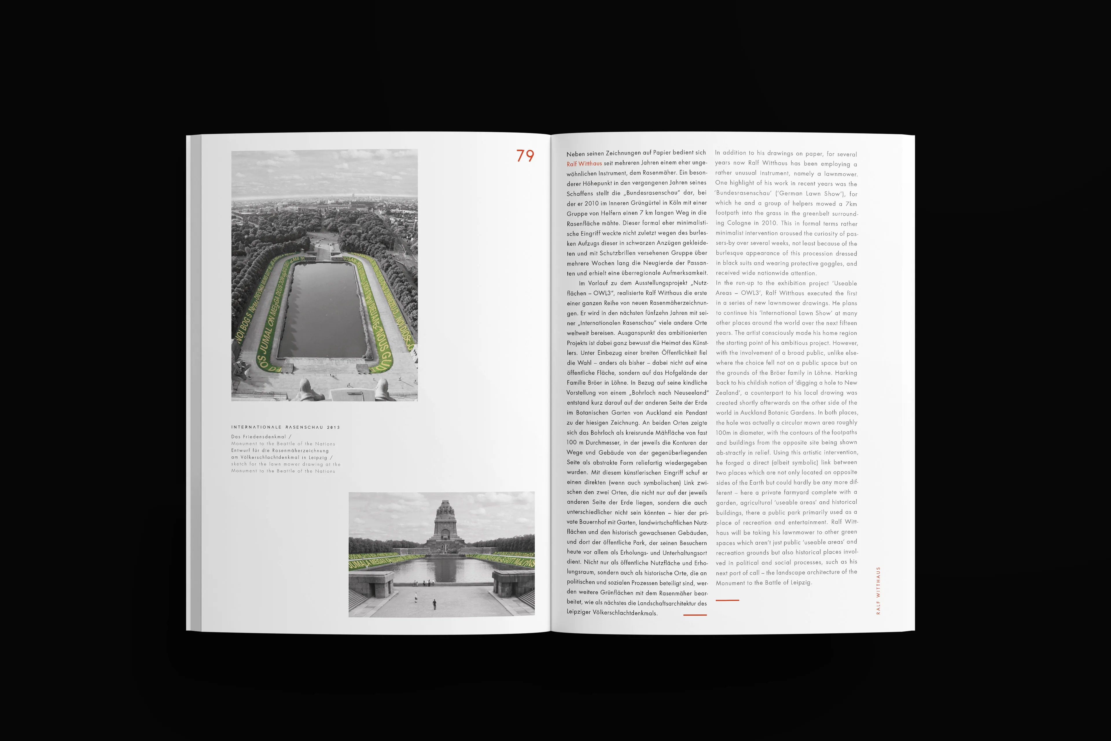 Vier verschiedene Mockups von Innenseiten eines Kunstmagazins.