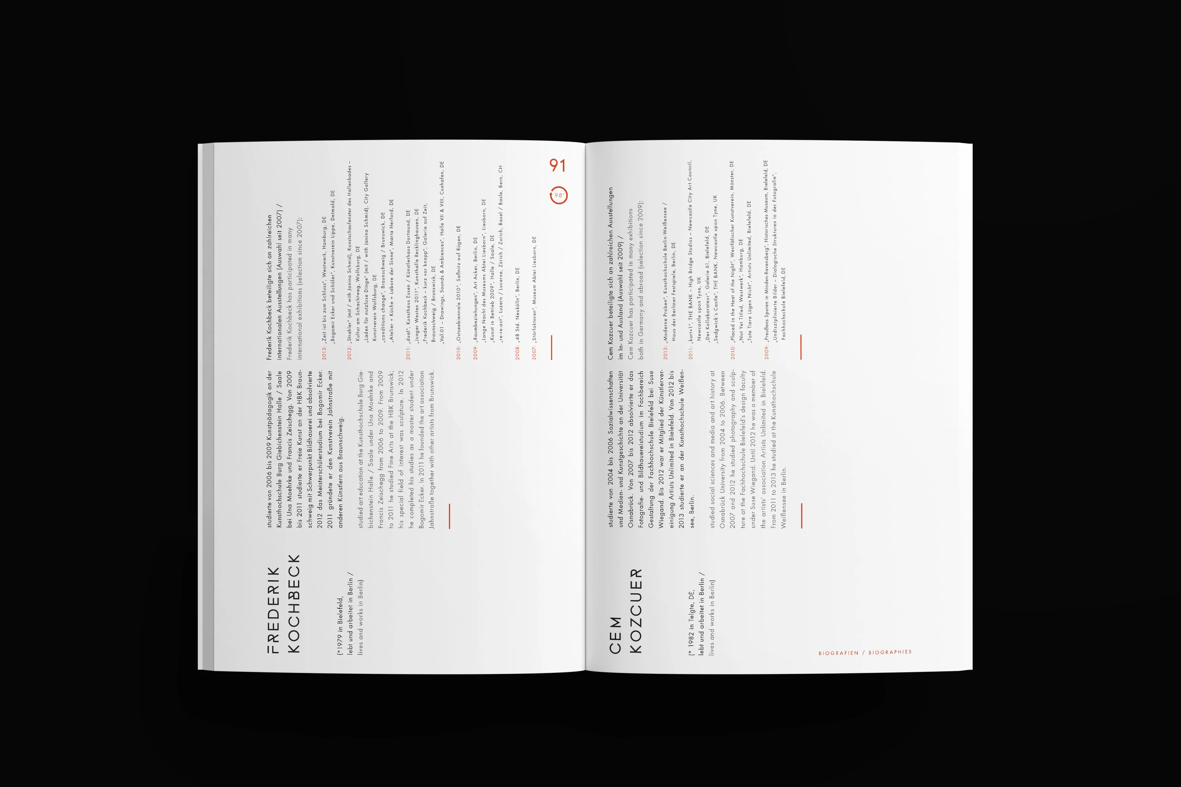 Mockup von Innenseiten eines Kunstmagazins.