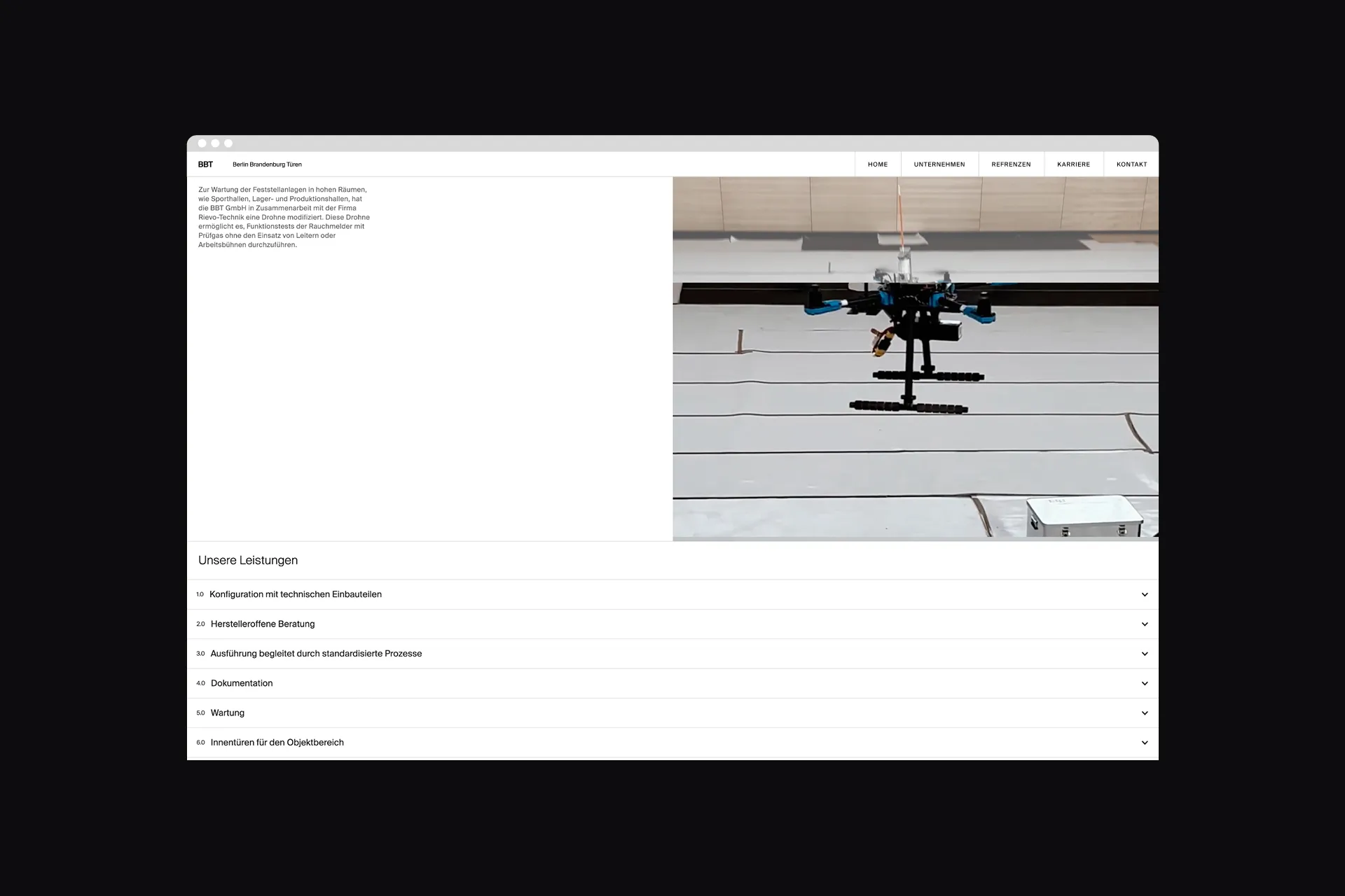 Mockup der Webseite von BBT im Desktop Format.