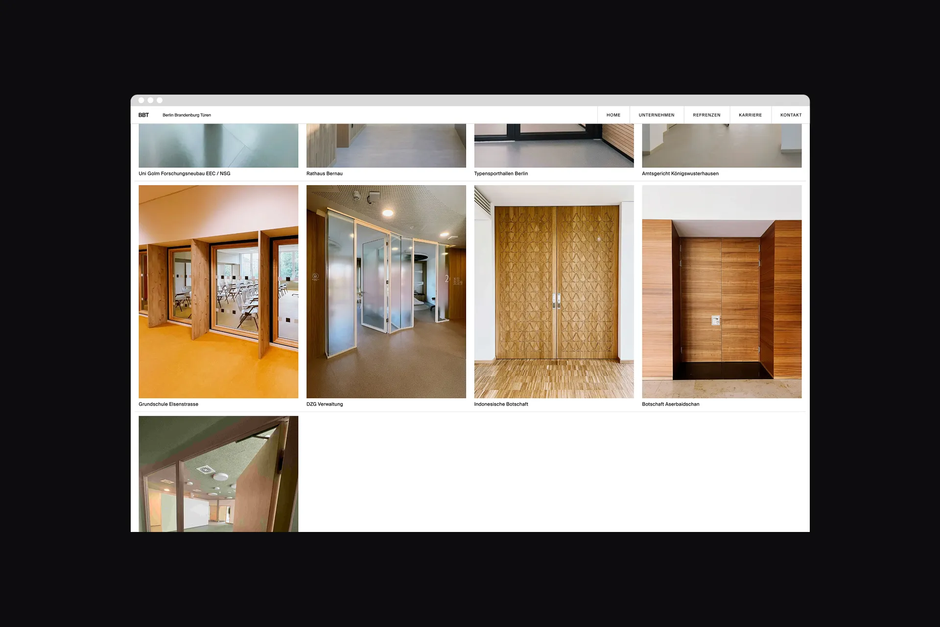 Mockup der Webseite von BBT im Desktop Format.