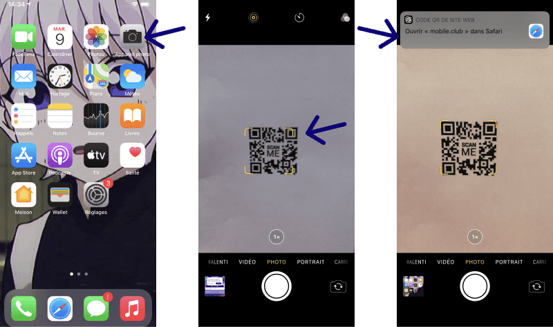 Scanner un QR code avec un iPhone