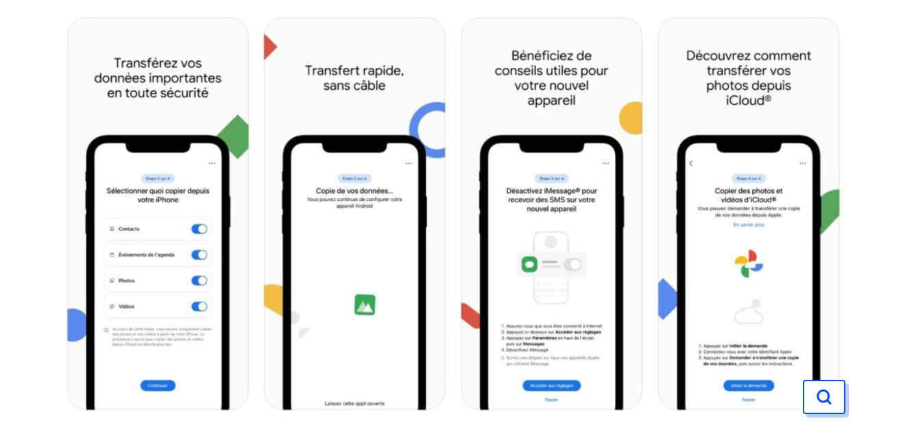 "Transfert de données" de Google 