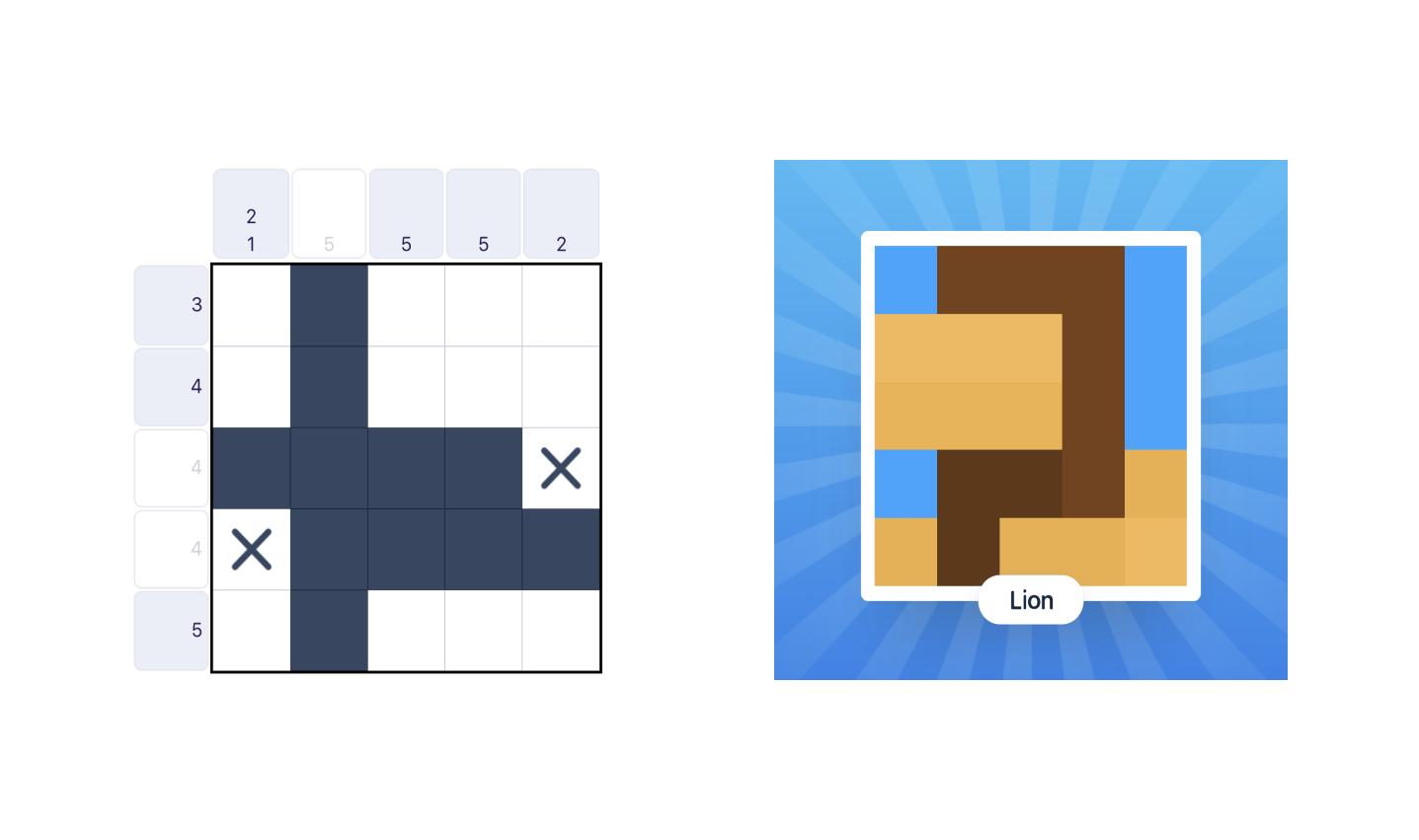 jeu sans connexion : nonogram