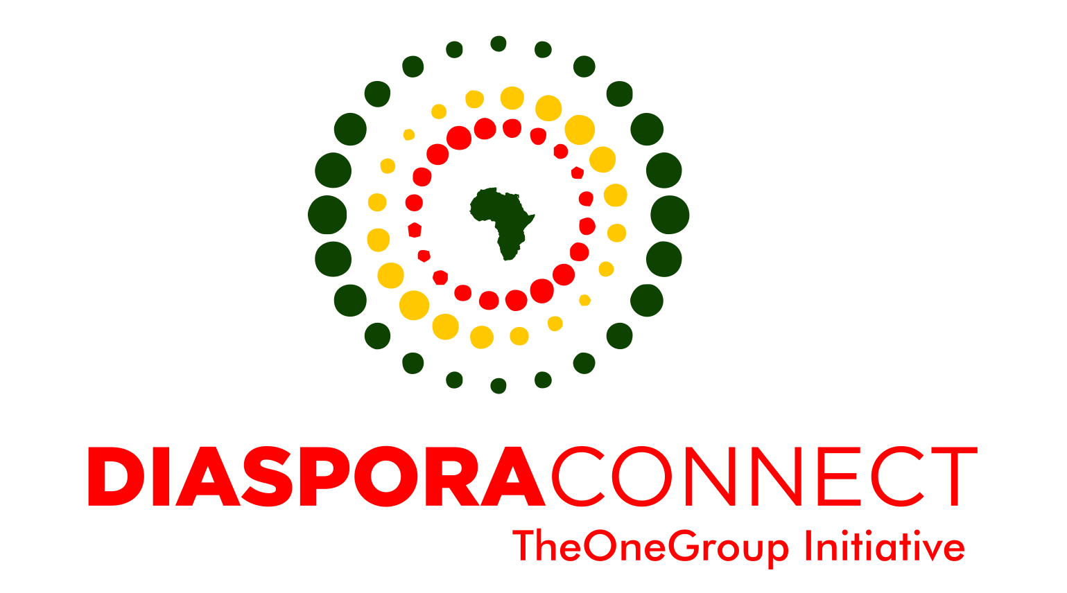 Diaspora Connect logo in yellow, green and red