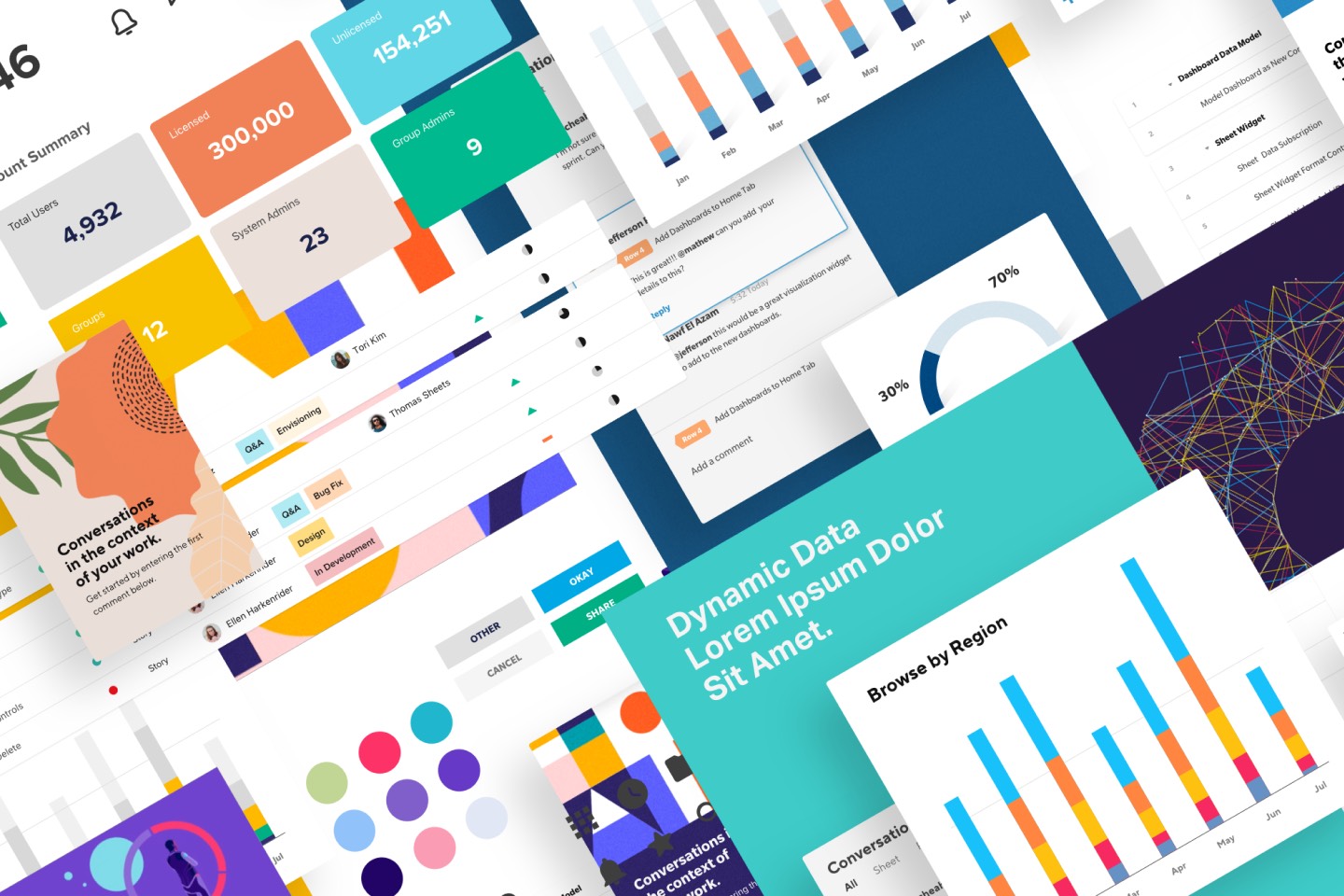 An image of the Smartsheet design language color studies