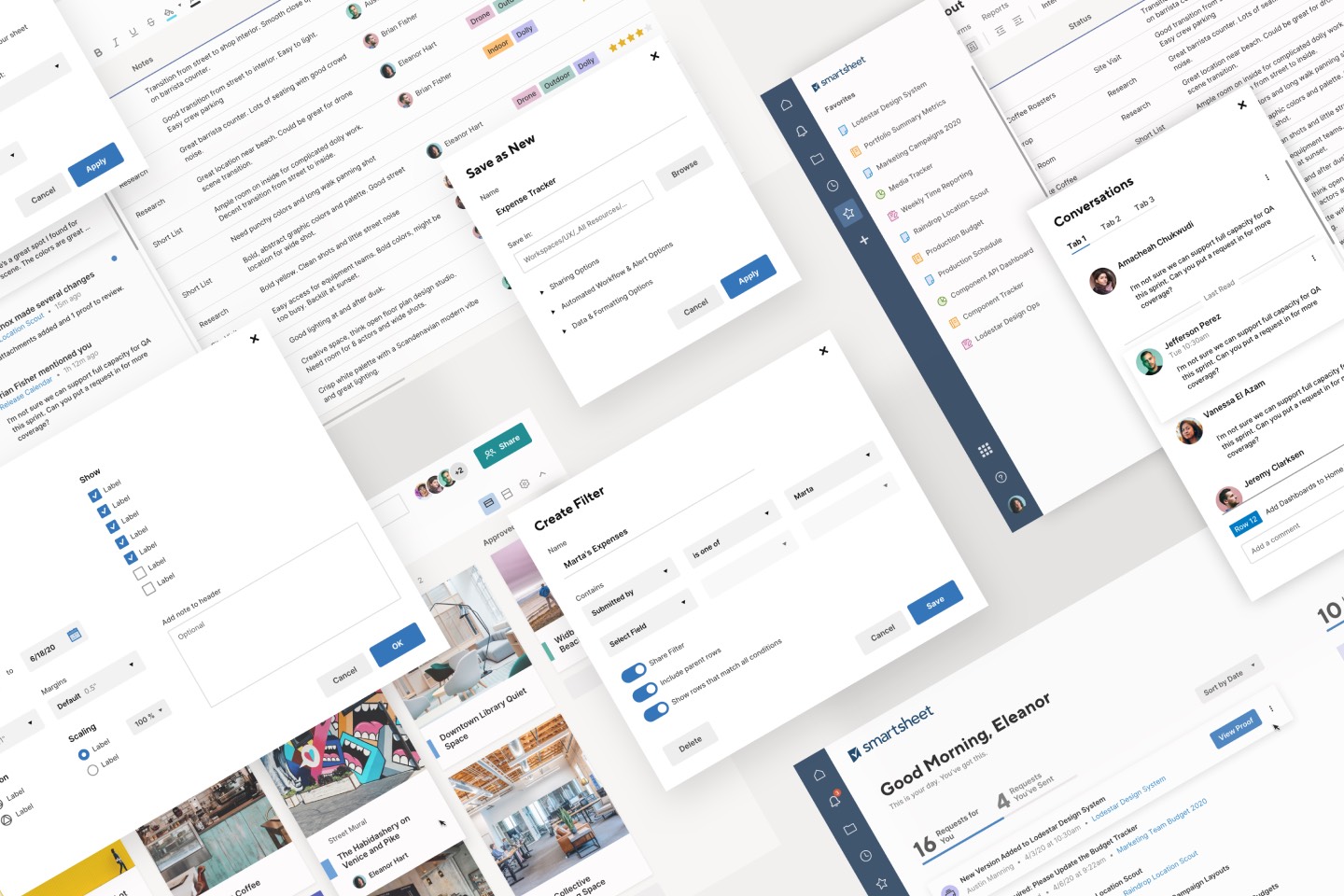 An image of the Smartsheet design system components