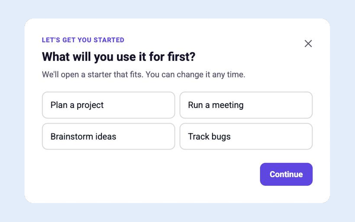 Use-case picker template, complete component.