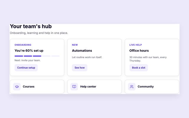 Customer Hub template preview