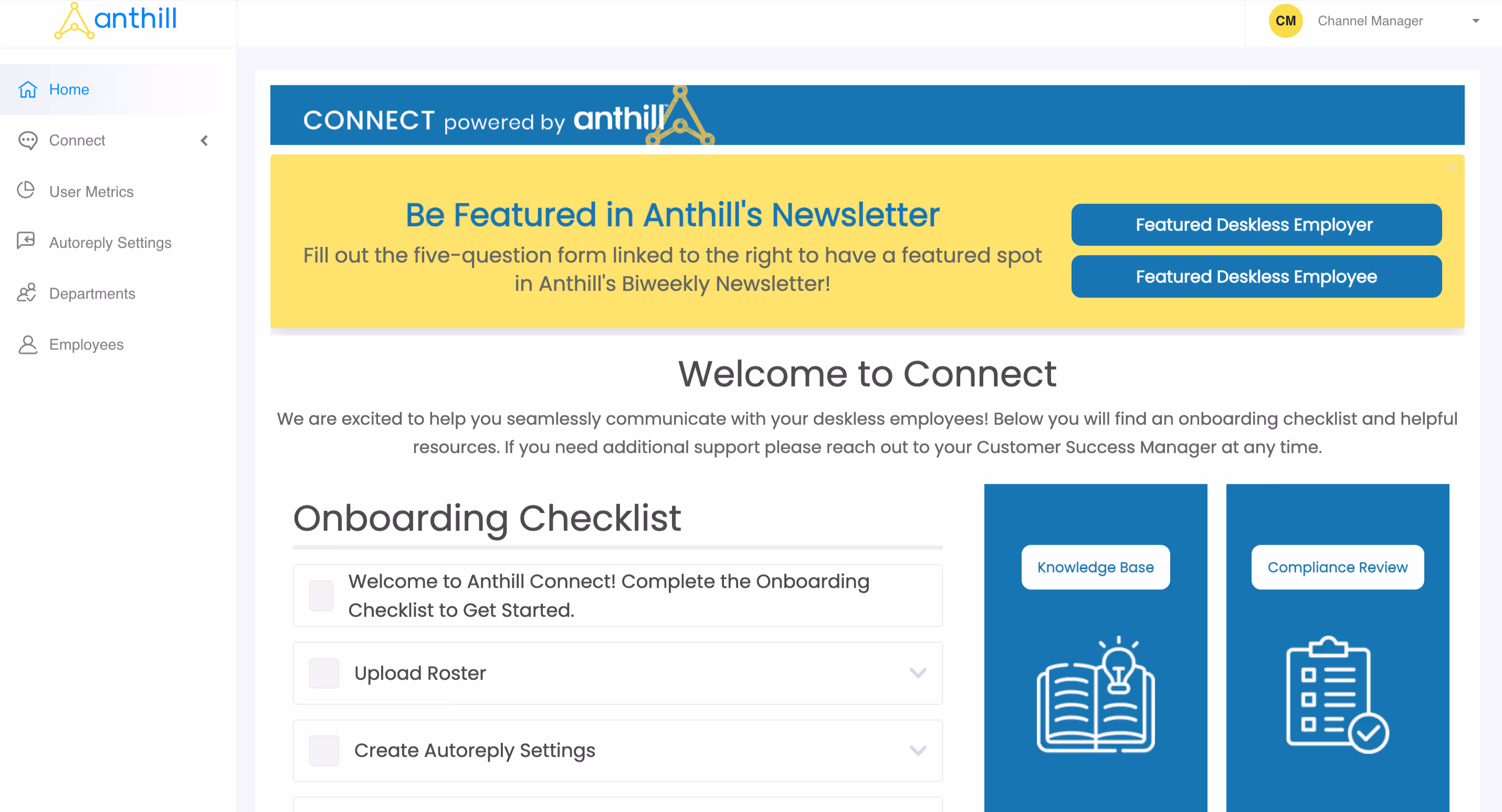 Sarah’s onboarding homepage made Anthill’s success surprisingly scalable