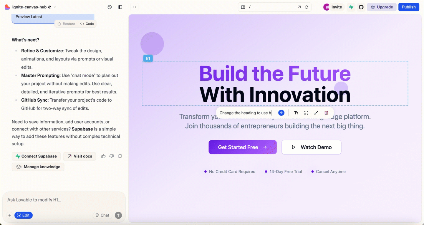 Select & Edit loop: copy tweak updates instantly.