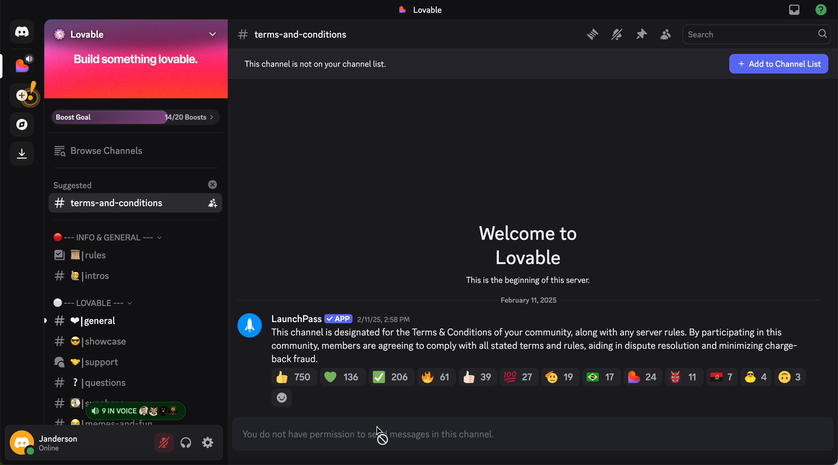 Loveable's discord community page.